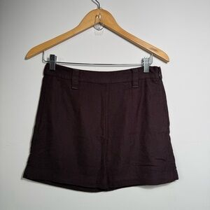 Free People Can’t Blame Me Linen Mini Skirt Espresso Size 0